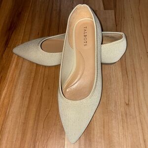 Talbots Edwin Metallic Knit Pointed Toe Flats 8